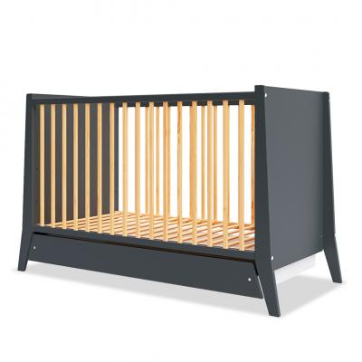 MINEA  Lit b&eacute;b&eacute; &eacute;volutif avec tiroir TIMEO 60x120 cm (Matelas non Inclus)