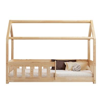 ADEKO KIDS Lit Cabane - Avec Barri&egrave;res bois naturel de pin