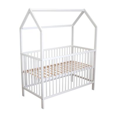 BABY FOX  Lit b&eacute;b&eacute; cabane &eacute;volutif en bois massif blanc 60x120