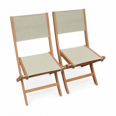SWEEEK Lot de 2 chaises de jardin en bois gris