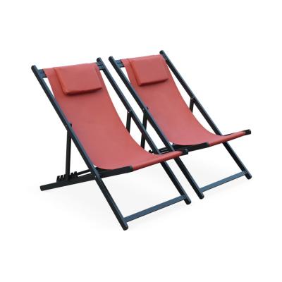 SWEEEK Lot de 2 chiliennes en aluminium terracotta