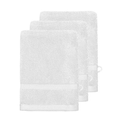 SENSEI MAISON Lot de 3 gants de toilette 600 g/m&sup2; blanc 16x22 cm