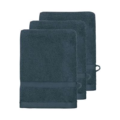 SENSEI MAISON Lot de 3 gants de toilette 600 g/m&sup2; indigo 16x22 cm