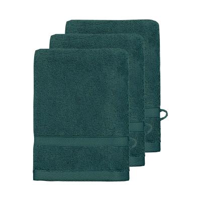 SENSEI MAISON Lot de 3 gants de toilette 600 g/m&sup2; petrol 16x22 cm