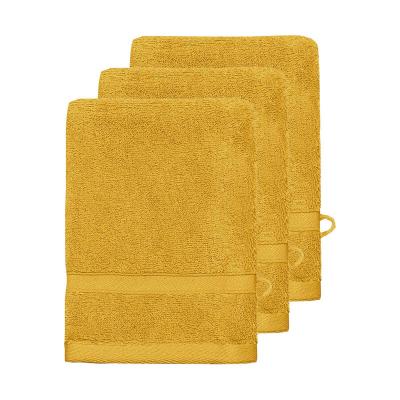 SENSEI MAISON Lot de 3 gants de toilette 600 g/m&sup2; safran 16x22 cm