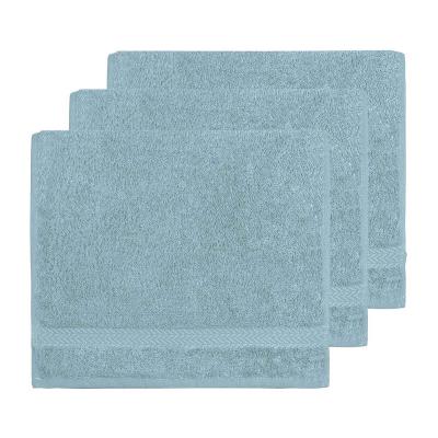 SENSEI MAISON Llot de 3 serviettes invit&eacute; 550 g/m&sup2; bleu arctic 30x50 cm