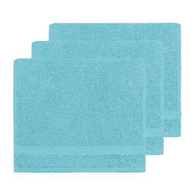 SENSEI MAISON Llot de 3 serviettes invit&eacute; 550 g/m&sup2; bleu turquoise 30x50 cm