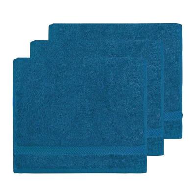 SENSEI MAISON Llot de 3 serviettes invit&eacute; 550 g/m&sup2; ocean 30x50 cm