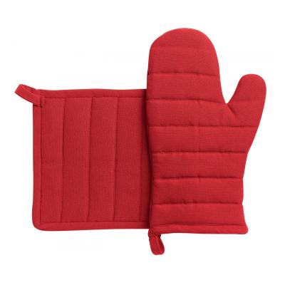 WINKLER Lot gant/manique recycl&eacute; en coton rouge 15 x 30 cm
