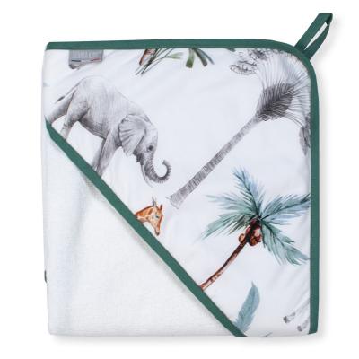 SEVIRA KIDS Ma premi&egrave;re cape de bain en coton et bambou- safari CA-PT-SAFARI