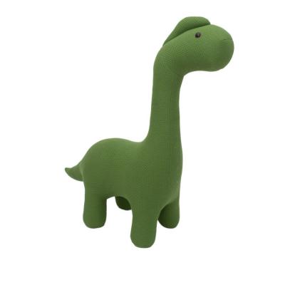 CROCHETTS Maxi dinosaure en peluche si&egrave;ge en 100% coton vert