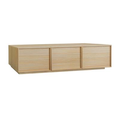 SWEEEK Meuble tv d&eacute;cor bois 3 portes naturel 180cm l 180 x p 43 x h 45cm - kuba 