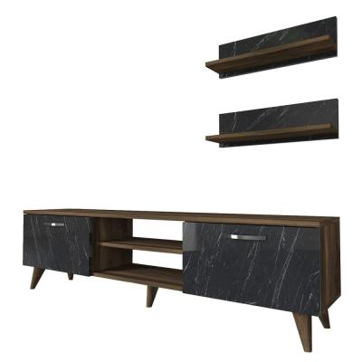 MENZZO Meuble tv design marbr&eacute; marron