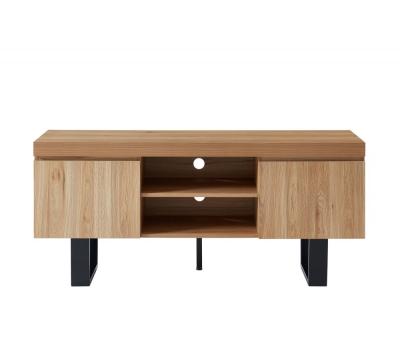 BAITA Meuble tv felix effet ch&ecirc;ne et m&eacute;tal noir 140cm - Bois