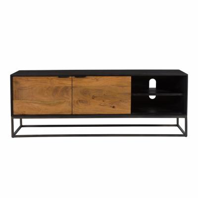 RENDEZ VOUS DECO Meuble TV en bois d'acaciaet pieds en m&eacute;tal 125 cm