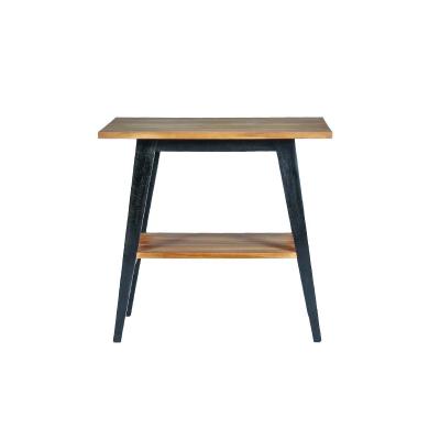 Meuble de salle de bain en teck massif pieds noirs 80 cm SARA
