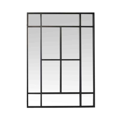 EMDE Miroir fen&ecirc;tre en m&eacute;tal noir 140x100cm 