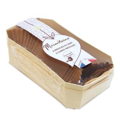 MIRONTAINE Set de 2 moules cake  en bois 21 cm