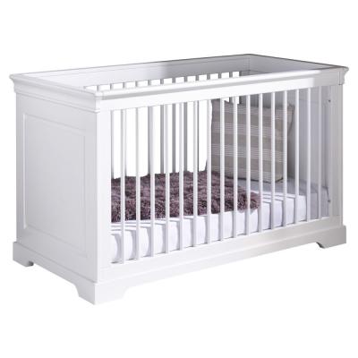 ID KIDS Pack lit b&eacute;b&eacute; &eacute;volutif avec matelas 70x140 cm bois massif blanc