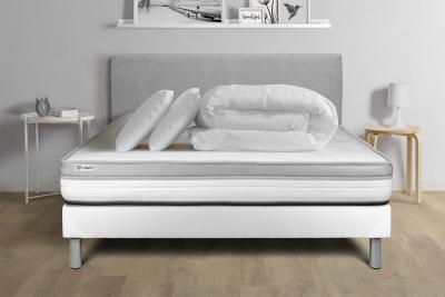 VITALIT Pack pr&ecirc;t &agrave; dormir 160 x 200 cm mousse vital relax - 18 cm - ferme - sommier kit blanc