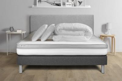 VITALIT Pack pr&ecirc;t &agrave; dormir 180 x 200 cm Mousse VITAL RELAX - 18 cm - Ferme - sommier kit Gris