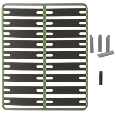 ALTOBUY Pack sommier 2x9 lattes 160x200cm + pieds gris + pied central