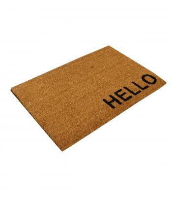 OKU TEX Paillasson marron motif Hello 40 x 60 cm Marron