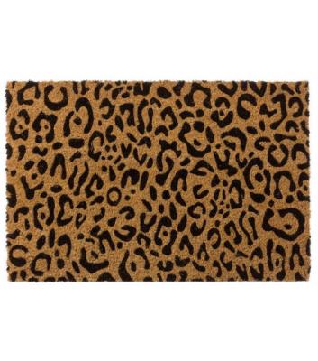 LOLAHOME Paillasson Coco L&eacute;opard - 60x40x1.5cm 0,000000 Marron