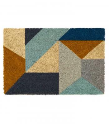 WADIGA  Paillasson Coco Multicolore Formes G&eacute;om&eacute;triques - 60x40x1.5cm