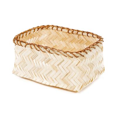 COMPACTOR Panier de rangement en bambou tress&eacute; 26x19cm