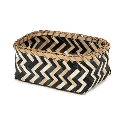 COMPACTOR Panier taille s - gamme zebra couleur naturel et noir, motif chevrons