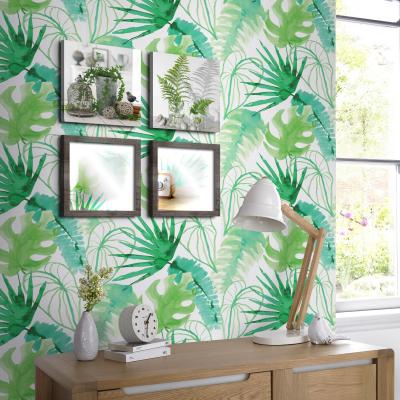 SUPERFRESCO EASY Papier peint intiss&eacute; jungle fever grain&eacute; blanc vert 1005x52cm