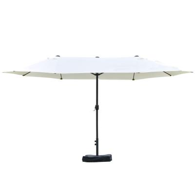 OUTSUNNY Parasol de jardin XXL manivelle acier polyester haute densit&eacute;
