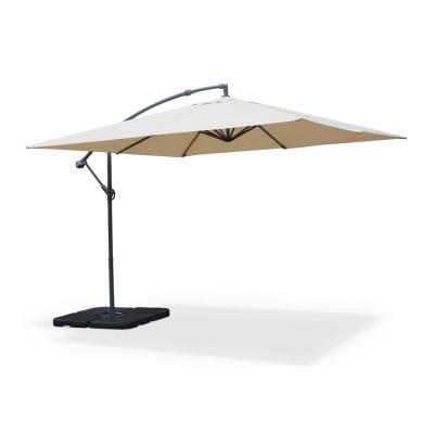 SWEEEK Parasol d&eacute;port&eacute; carr&eacute; 3x3m beige mat excentr&eacute;