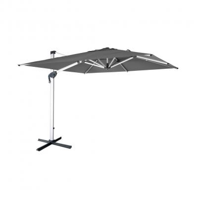 SWEEEK Parasol d&eacute;port&eacute; haut de gamme 3x3m gris + housse