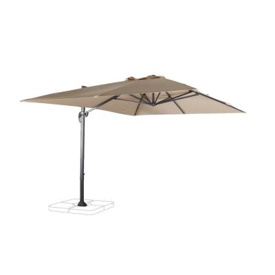 SWEEEK Parasol d&eacute;port&eacute; rectangulaire 3x4m beige excentr&eacute; inclinable