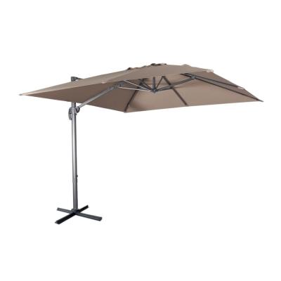 SWEEEK Parasol haut de gamme d&eacute;port&eacute; carr&eacute; inclinable 3x3m taupe