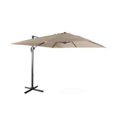 SWEEEK Parasol haut de gamme d&eacute;port&eacute; carr&eacute; inclinable 3x3m beige