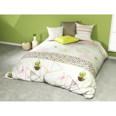 HOUSSE DE REVE Parure de couette coton cactus : taille - 240 x 260 cm