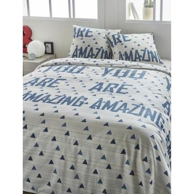 HOUSSE DE REVE Parure housse de couette coton bleu 220x240 cm