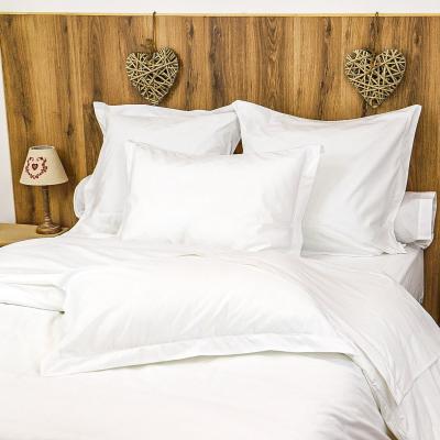 LINANDELLE Parure housse de couette percale 200 fils en coton blanc 240x260 cm