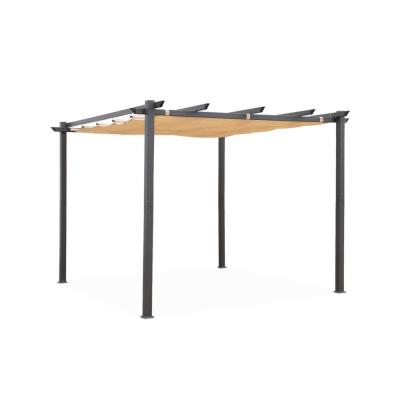 SWEEEK Pergola aluminium -  - Isla 3x3m - Toit r&eacute;tractable - Toile coulissante - Installation simple