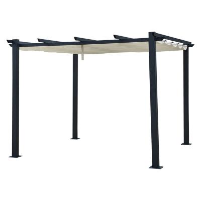 HAPPY GARDEN Pergola autoportante 3 &times; 3m CASSIS beige - structure aluminium