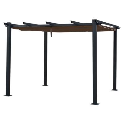 HAPPY GARDEN Pergola autoportante 3 &times; 3m CASSIS taupe - structure aluminium