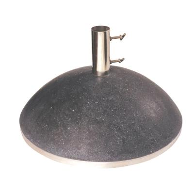  Pied parasol droit en granite et acier inoxydable noir D50 cm