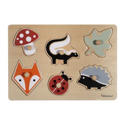 KINDSGUT Plug-in puzzle For&ecirc;t en bois multicolore - 