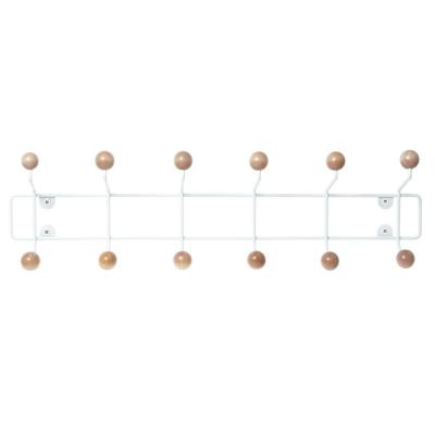 Pt Living - Pat&egrave;re 12 crochets en bois Saturnus blanc et bois clair