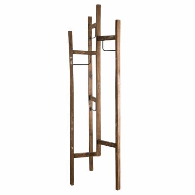 MACABANE ALIDA - Portemanteau marron 3 ""ventaux"" teck recycl&eacute; et m&eacute;tal