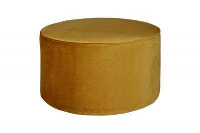 WOOOD Pouf de salon et bas - pouf en velours SARA 36x60x60 cm coloris ocre