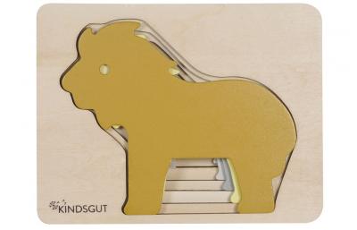 KINDSGUT Puzzle animaux lion en bois multicolore - 